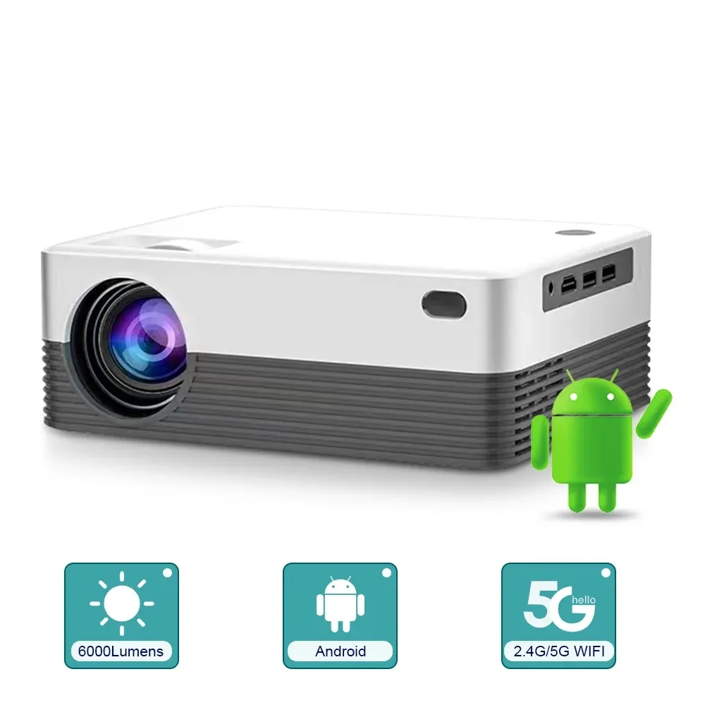 H5 pantalla Wifi 720P Mini Android Video Full Hd 1080P Led proyector de cine en Casa 4K proyectores