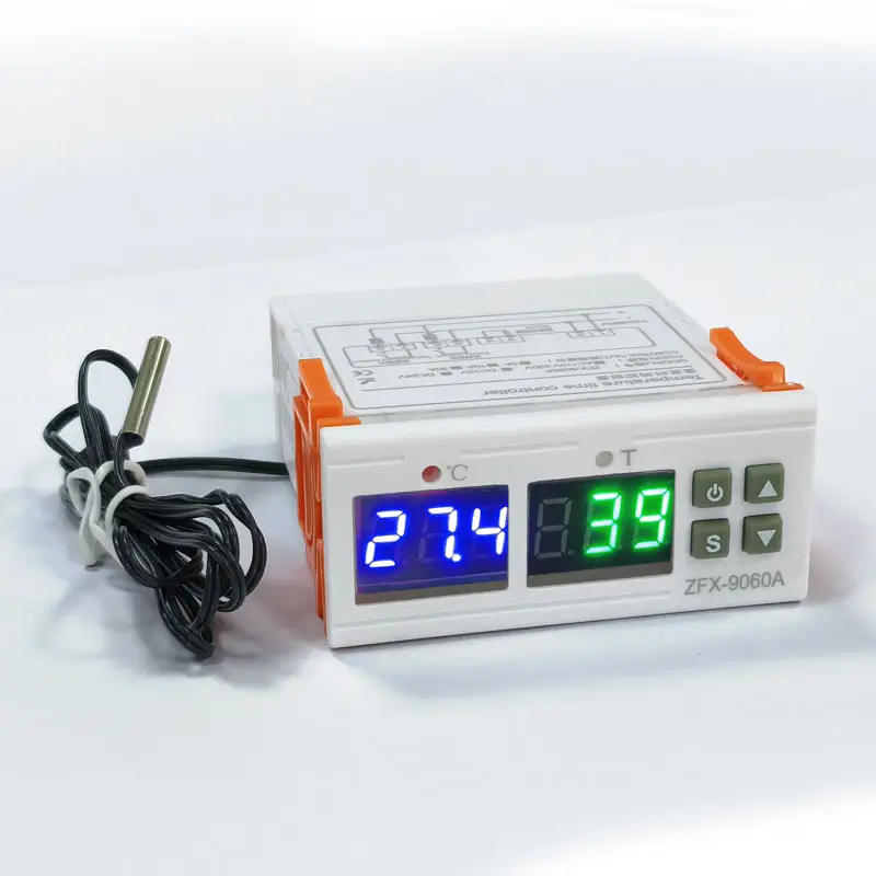 Termostato digital temperatura tempo controlador 110V 220V 12V 24V termostato temporizador ZFX-9060A