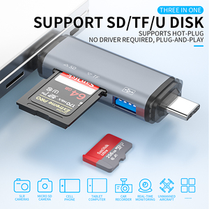 Mini lettore di schede USB USB C USB 3.0 a adattatore per lettore di schede di memoria per foto di fotocamere esterne - Product Image 4