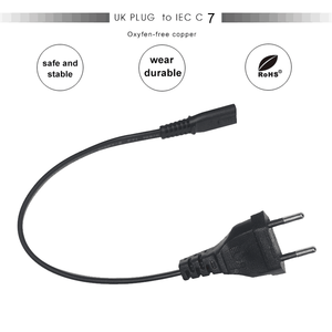 Yüksek kaliteli 2.5A 250V ab 2 Pin fiş IEC C7 güç kablosu uzatma kablosu PC dizüstü PS3 PS4 PS5 XBOX için kullanılır - Product Image 4