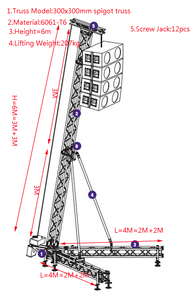 6.5M Sistema Audio Speaker Stand Line Array Truss - Product Image 6