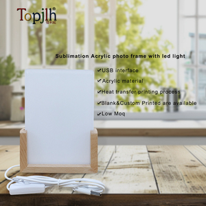 Topjlh <strong>4</strong>&quot; <strong>X</strong> <strong>6</strong>&quot; Sublimation Acrylic Photo <strong>Frames</strong> Blanks LED Night Lights Picture <strong>Frames</strong> with Warm Color Light Wood Base Stand - Product Image 3