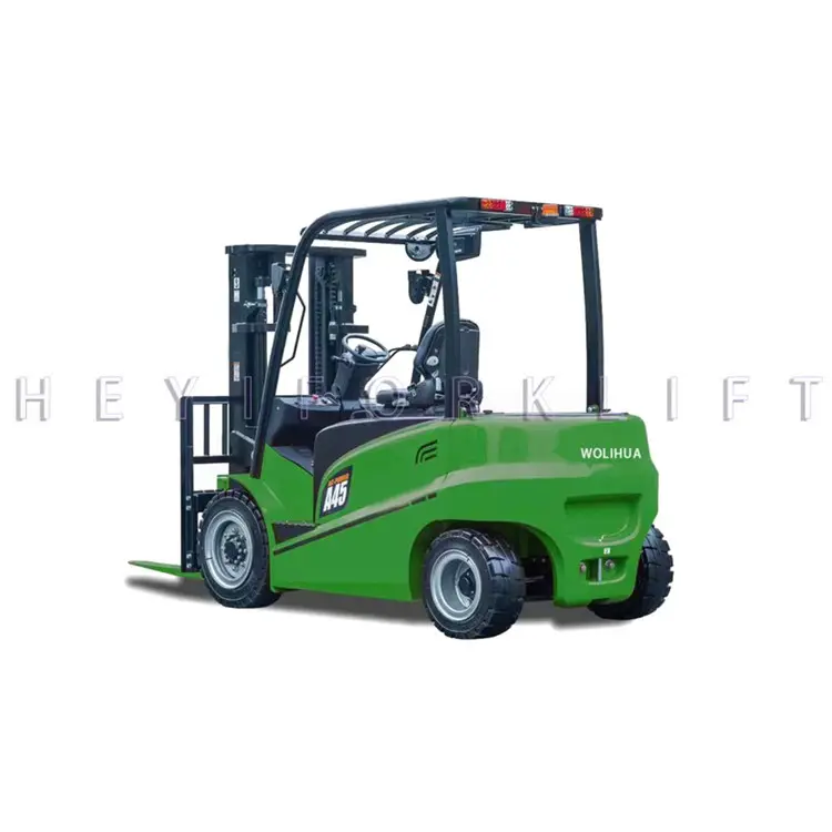 Truk Pengangkat Garpu Mobil Warna Hijau Kapasitas 2000Kg Forklift Listrik dengan Harga Pabrik Digunakan Di Gudang