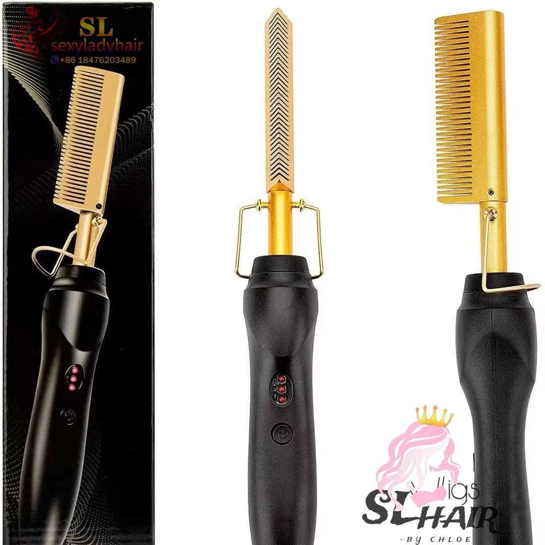 Pente elétrico para cabeleireiro, com strass, ferramentas para salão de beleza, etiqueta privada, outros utensílios para estilizar o cabelo, pente elétrico