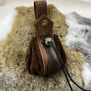 Bolsa de cinturón Medieval con logotipo personalizado estilo vikingo bolsa Medieval soporte para teléfono móvil funda Festival bolsa de almacenamiento con cordón