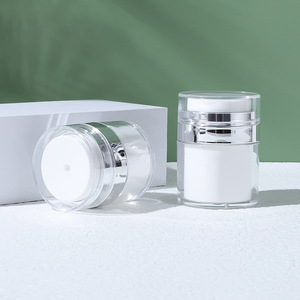 Boş 30g 50g 30ml göz kremi losyon kabı beyaz akrilik toz kavanoz çift duvar kozmetik havasız pompa kavanoz