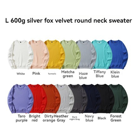Type l Sweat à capuche col rond en velours renard argenté