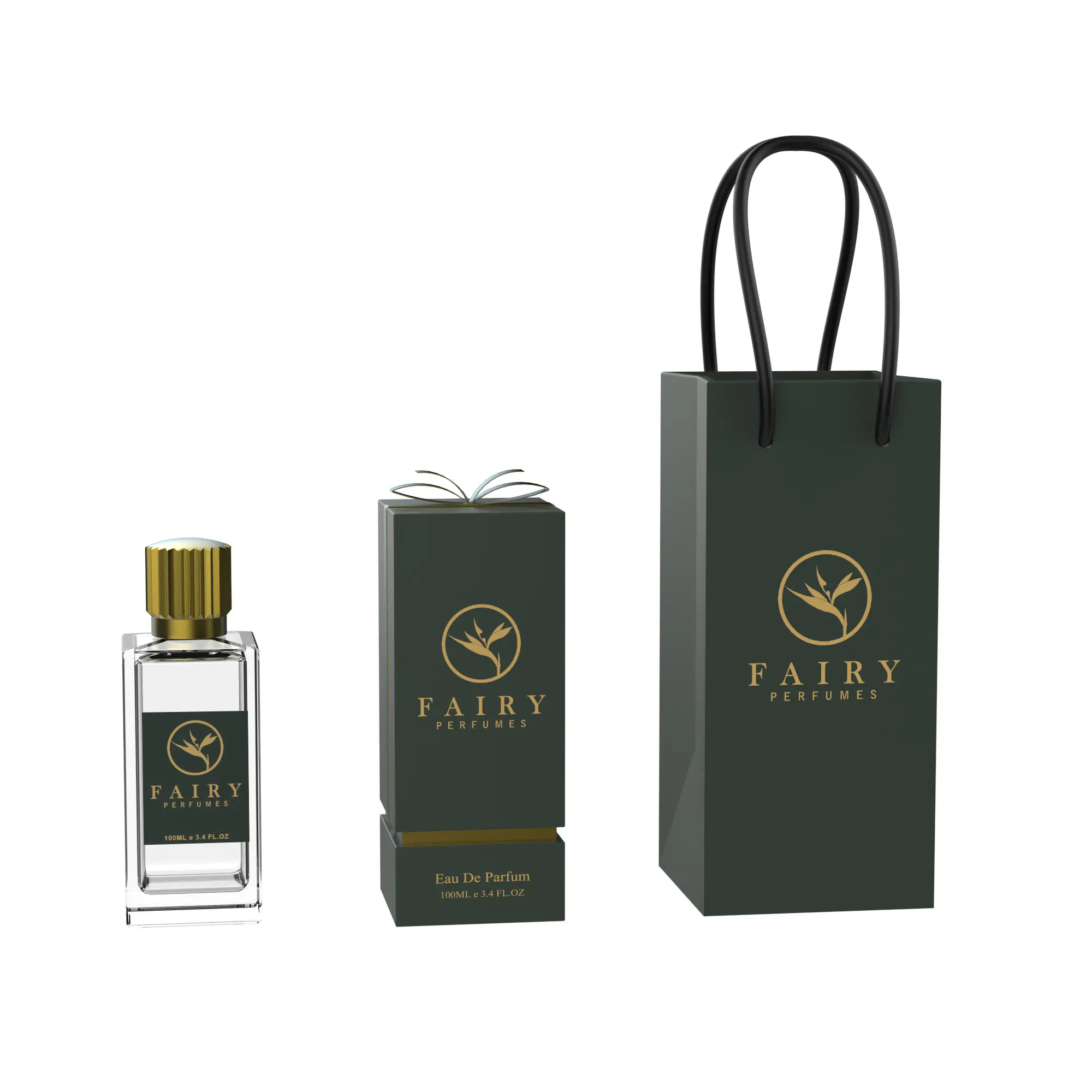 Vacío de alta calidad Rectangular OEM vidrio 30ml 50ml 100mL botella de Perfume con caja de regalo rociador Collar bajo MOQ gran oferta