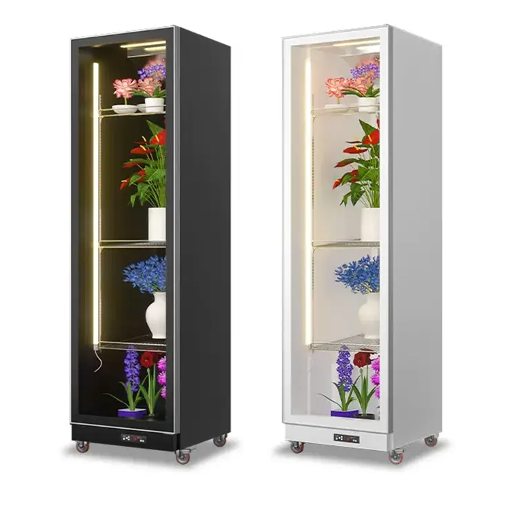 Refrigerador de flores de puerta única, vitrina de exhibición comercial, refrigerador Floral para flores, escaparate de mantenimiento fresco