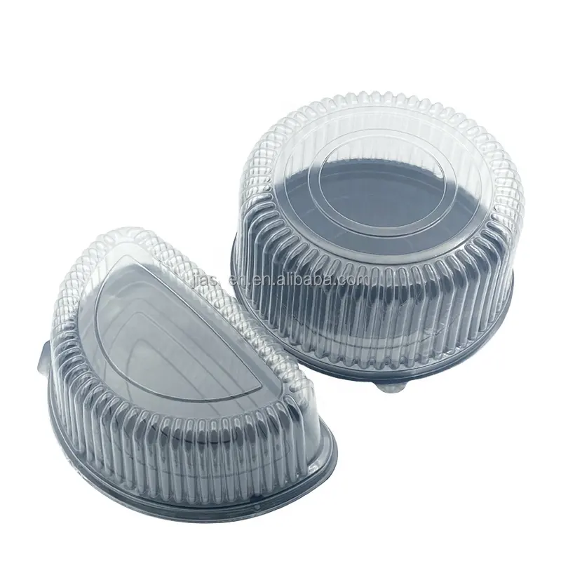 Fornitore personalizzato monouso addensare in plastica rotonda/semicerchio contenitore per torta trasparente con coperchio