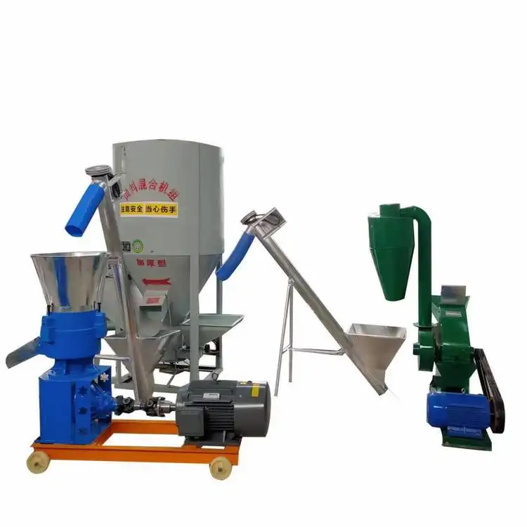 1 t/h Small Complete Chicken Livestock and Cow Pet Animal Feed Pellet Process Machine Production Line