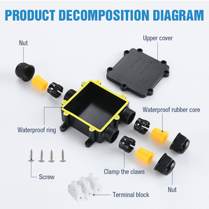 Hộp nối màu đen ngoài trời không thấm nước IP68 Hộp nối ngoài trời-3 chiều yb730 hộp nối dây nguồn điện bên ngoài - Product Image 6
