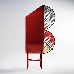 Sürümleri Milano İtalyan tarzı Credenza serisi köln katedrali vitray yan kabin şarap dolabı - Product Image 6