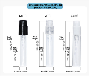Pabrik sampel parfum botol cetak Logo 1.5ml 2ml 3ml 5ml Mini hitam putih transparan pompa kaca penyemprot botol sampel pengujian - Product Image 2