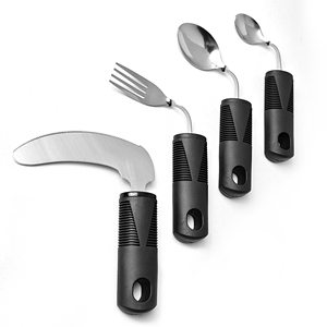 New Cutlery Set for <strong>Parkinson's</strong> Patients Easy Grip Adaptive Utensils Flatware Set with Non-Slip Ribbed Handles for Elderly - Product Image 3