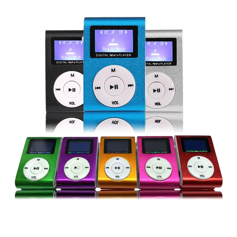 Mini mp3 player com clipe, tela led, suporta 32gb, micro slot para cartão tf/sd, para esportes, mp3, alto-falante