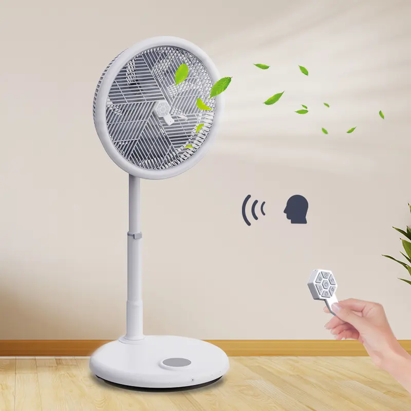 Ventiladores inteligentes plegables eléctricos de pie con voz activa, circulación de aire de refrigeración