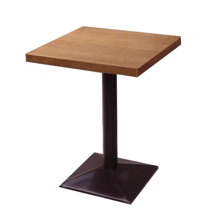 60*60cm square table with wood veneer (iron legs)