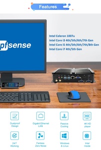 MiniTreeファンレス産業用PCIntel Core i5 4200U 5250U i3 4005U Celeron 2955UデュアルDDR3 RAM HD VGA 2 COM Rs232 Win10 Linux