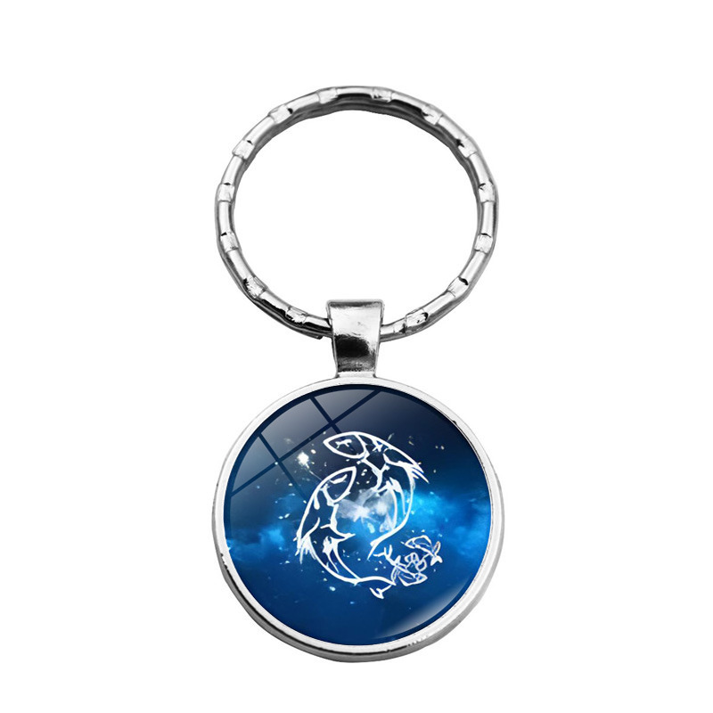 hengxinag twelve constellations time <strong>jewel</strong> <strong>key</strong> chain pendant cross-border new accessories ring car bag hanging gift - Product Image 4