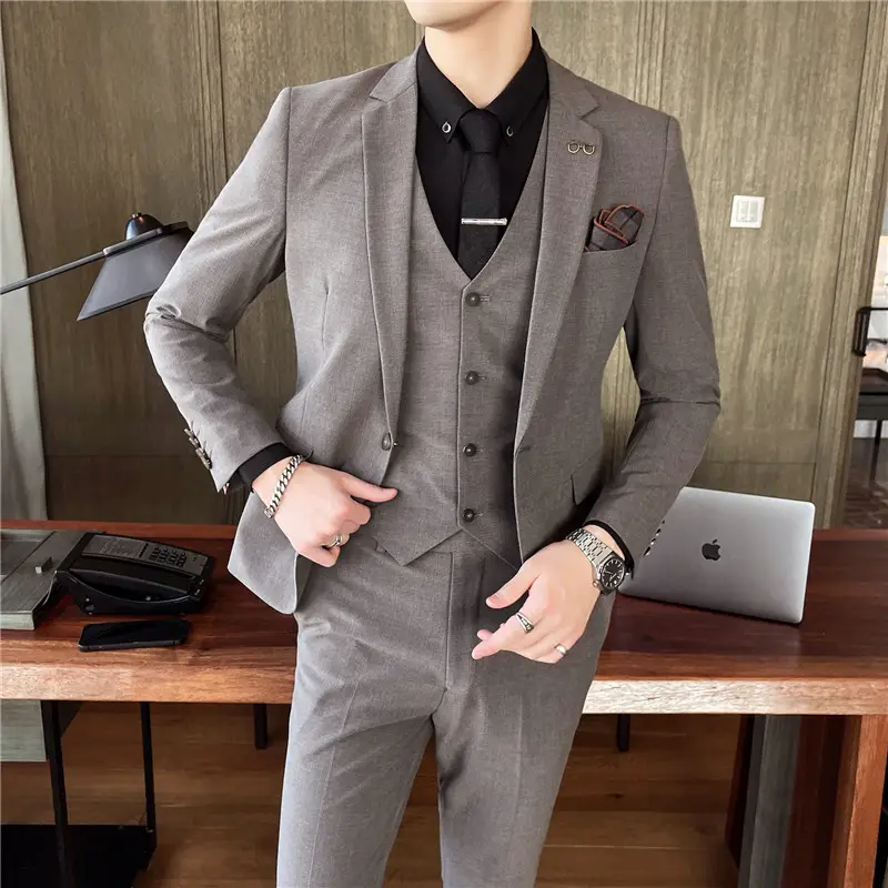 Manufacturer Customize design groom wedding men's coat pant Business suit made in china