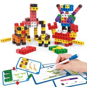 幼稚園学習活動番号カウントブロックおもちゃモンテッソーリ教育クリエイティブ数学リンクキューブ - Product Image 1
