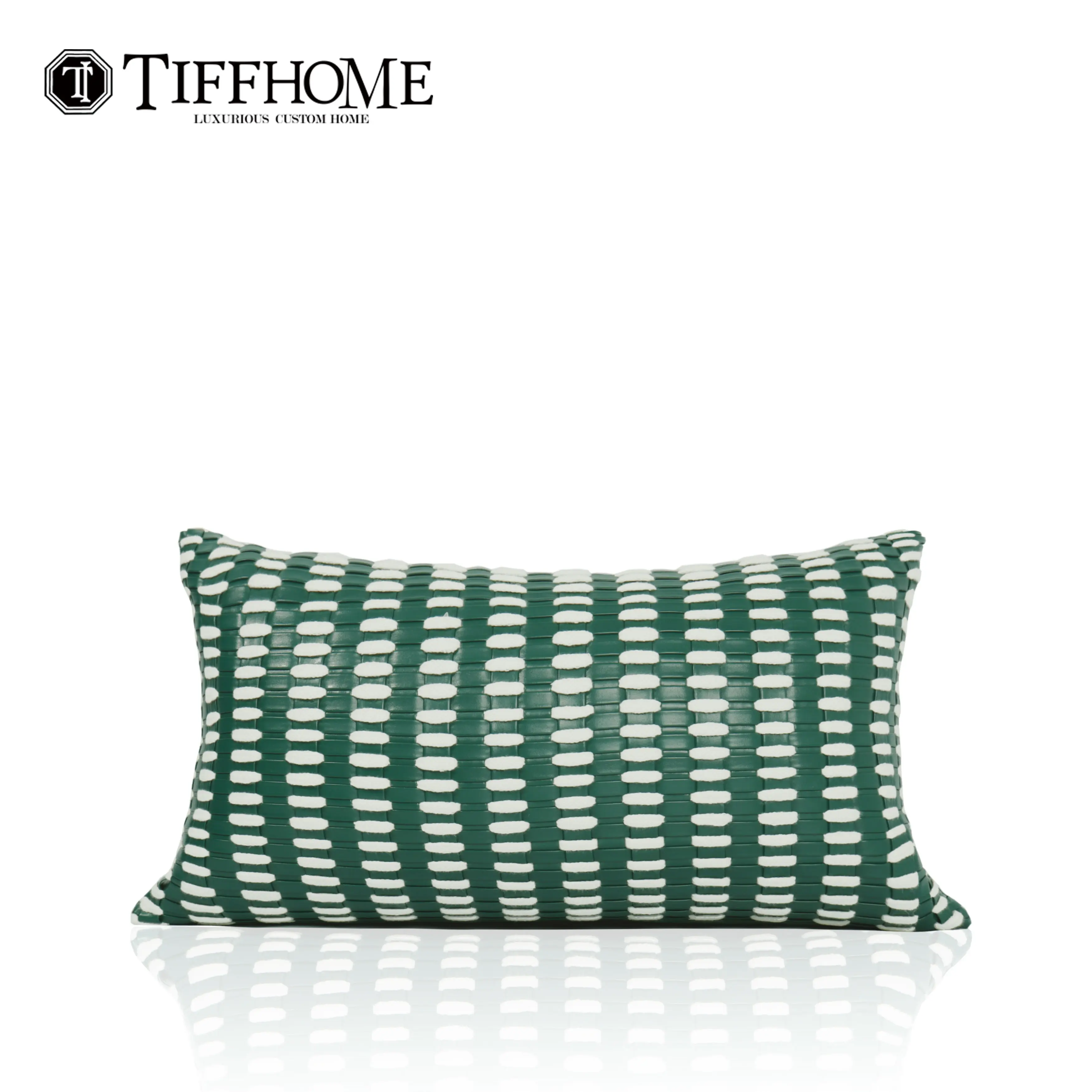 Tiff Home Wholesale Best Seller 30*50cm Funda extraíble Funda de cojín de ganchillo verde sostenible