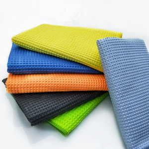 16 inç * 16 inç Premium Waffle örgü detaylandırma havlu mikrofiber düz Waffle örgü kumaş havlu araba pencereler için mutfak temizlik