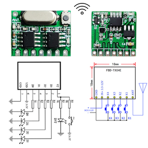 433 MHz HF-Modul Drahtloser Daten sender und-empfänger 500m Maximale Leistung Zeit abmessungen Ausgangs eingangs stunden Herkunfts übertragungs rate - Product Image 4