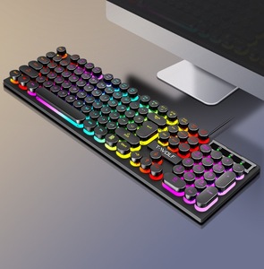 Teclado T80 Rainbow Backlight Usb Gaming Teclado e <span class=keywords><strong>Mouse</strong></span> Set Life Waterproof OEM <span class=keywords><strong>Computer</strong></span> Punk Botões Teclado