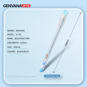 Genvana Nhà Máy Bán Buôn Cung Cấp Tùy Chỉnh Bút Bi 0.5Mm Bán Kim Nip Đen Màu Xanh Mực Văn Phòng Nhựa Bóng Bút - Product Image 6
