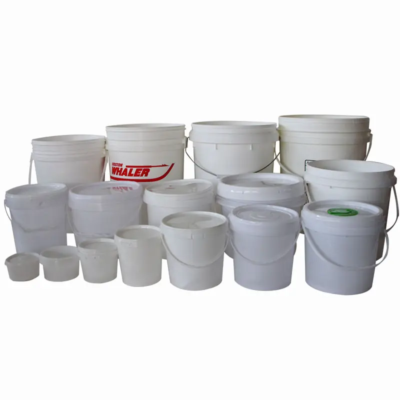 Custom cheap small large 2L 5L 10L 20L 25L 5 gallon food grade safe paint popcorn white plastic buckets with lids handle price