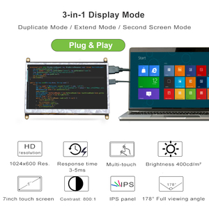 Anpassung PC IPS Capac itive Touch 1024x600 Kleiner LCD-Bildschirm 7-Zoll-LCD-Modul für Raspberry Pi Computer PC