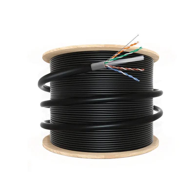 Cable de conexión de Internet Cat6A personalizado de fábrica Cat6 305m 1000ft UTP SFTP cable exterior de cobre puro 23awg cable de red Lan impermeable