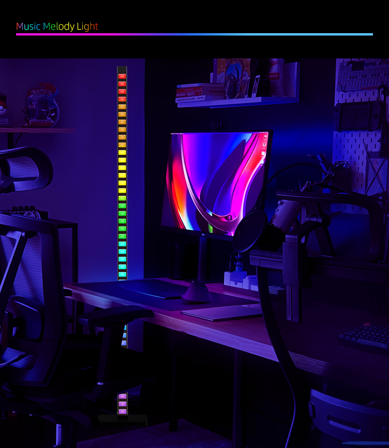 122cm Nordic Modern Decorative Portable Outdoor Music Melody Light Remote Controlled LED Light RGB Indoor Corner Floor Lamp