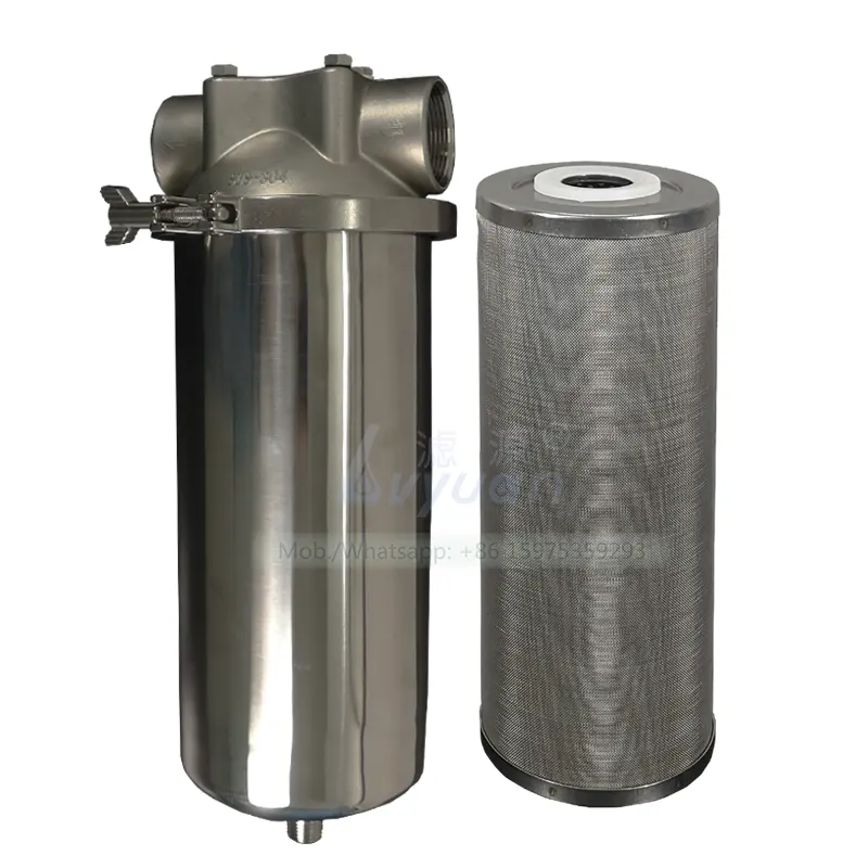 Filtration chemischer Lösungsmittel 10 20 Zoll 5 Mikron Edelstahl patronen filter gehäuse für die Wasser aufbereitung mit großer Durchfluss rate