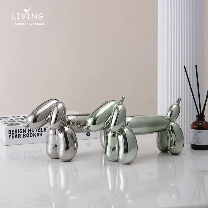 INS Nordic Style Ceramic Balloon Dog Decoração Home Table Decoração Ornamento Cerâmico Para Presente De Natal