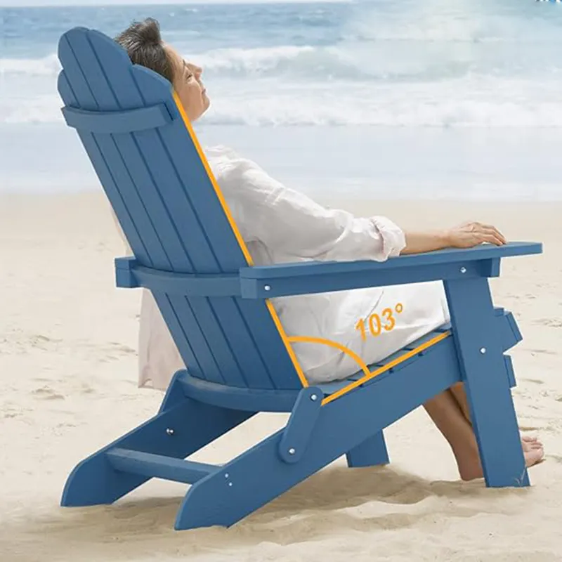 HDPE plegable Adirondack silla resistente a la intemperie plástico fogata sillas Adorondic plástico al aire libre sillas para patio trasero playa