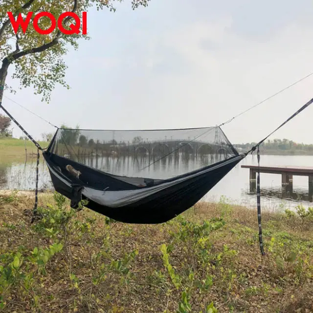 WOQI-Hamac moustiquaire portable et léger avec sangles d'arbre pour le voyage et le camping