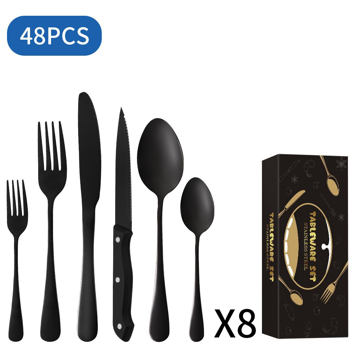 Noir (couteau noir) 8Set