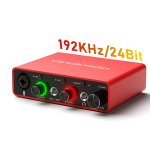 Interfaz de audio más barato profesional XLR externo 24bit 192kHz equipo de estudio de grabación tarjeta de sonido interfaz de audio USB - Product Image 1