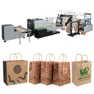 ROKIN BRAND Full <strong>automatic</strong> roll feeding adjustable square bottom <strong>handle</strong> kraft brown paper bag <strong>making</strong> <strong>machine</strong> price - Product Image 5