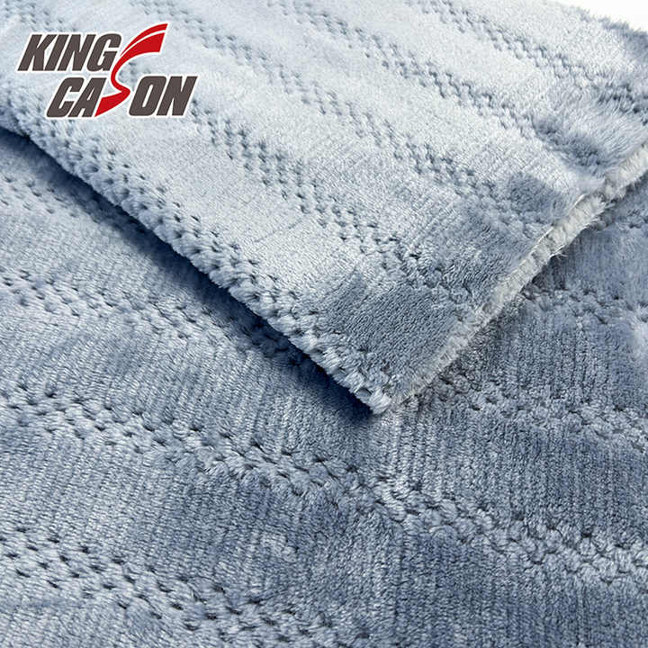 Kingcason Factory Customized Color100%polyester Skin-friendly Jacquard Flannel Fleece for Cloth and Blanket