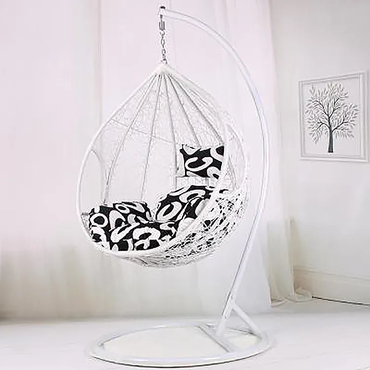 Custom outdoor garden swing hanging chair patio double egg rattan swing chair for bedroom