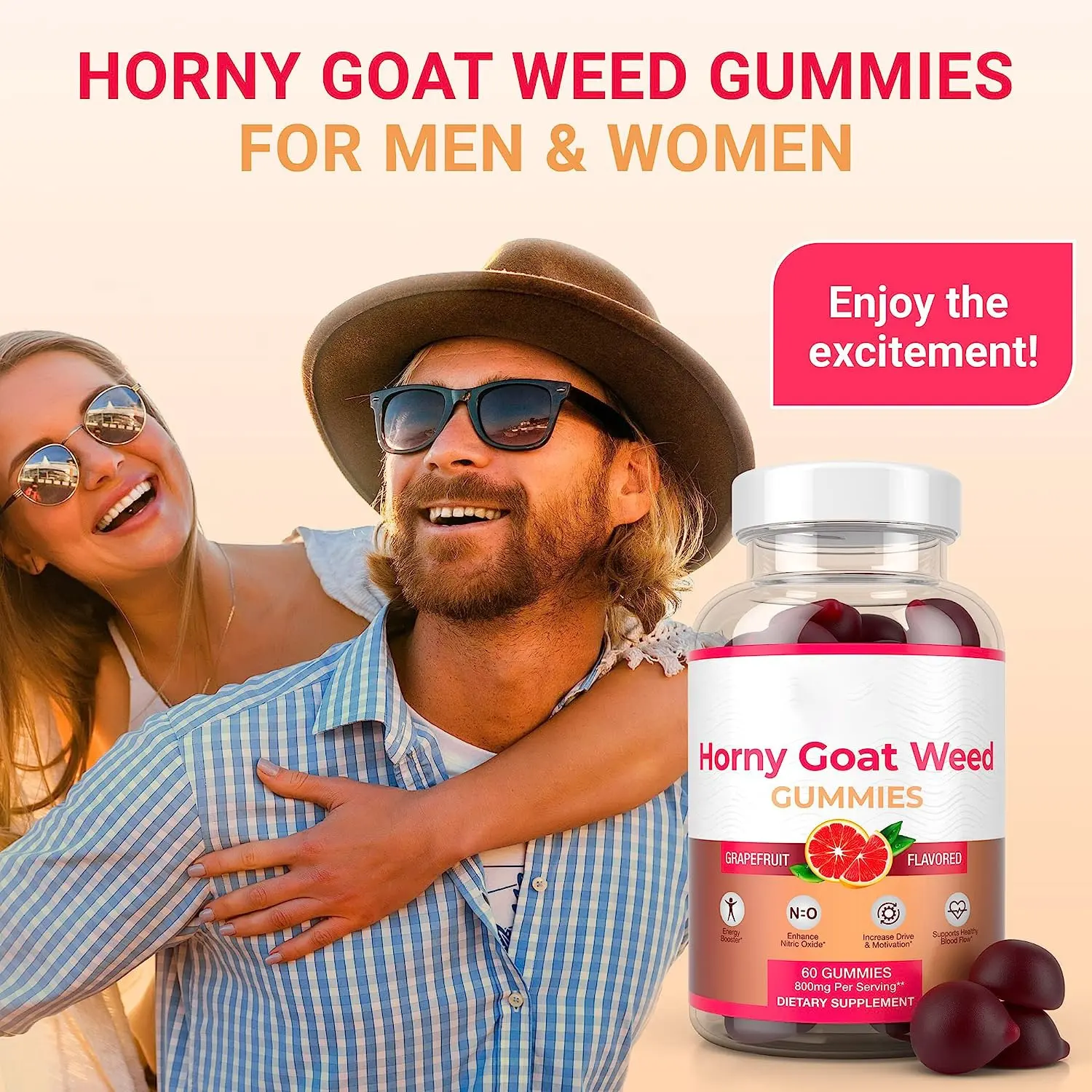 Private label Horny Weed cápsulas epimedium Gummies horny goat weed com maca cápsulas Energia Gummies