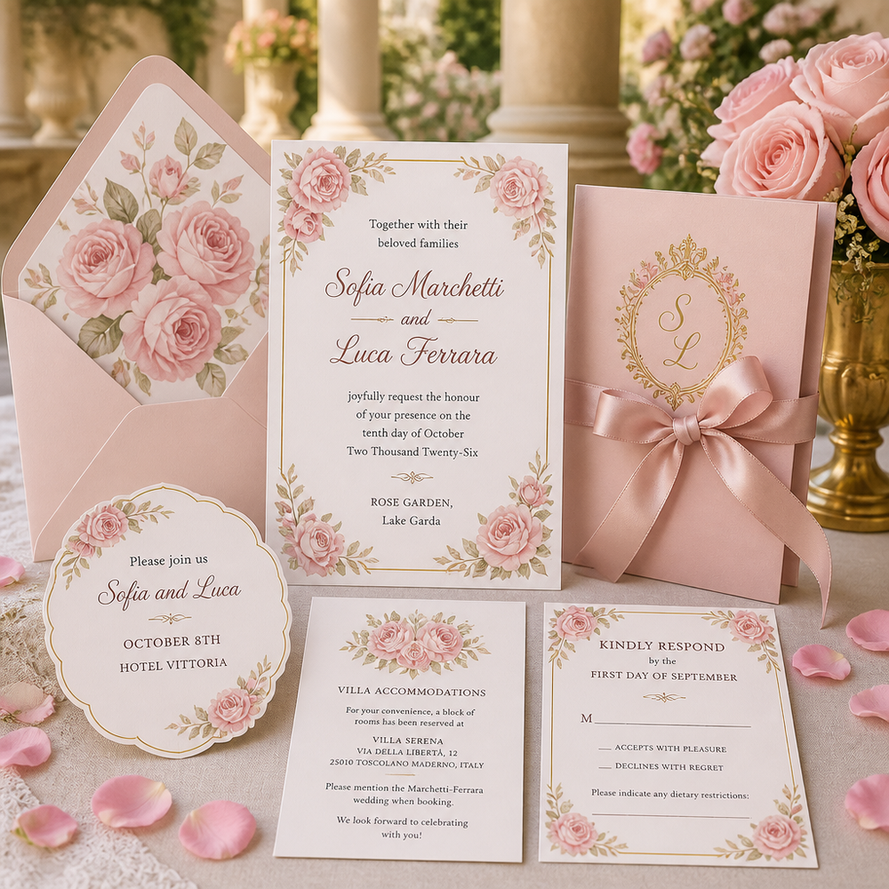 Blush Pink Wedding Invitation