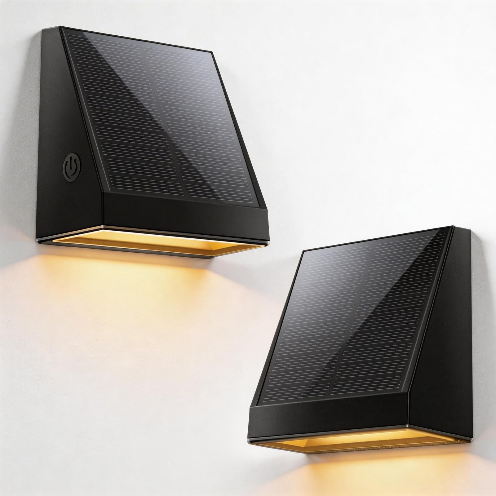 Lampe Murale Solaire Noire ABS, Éclairage Haut et Bas