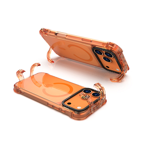 Casing Ponsel Magnetik Laser Oranye Mewah Buatan Khusus untuk iPhone 17 16 Pro Max, Pelindung PC Anti Benturan - Product Image 2