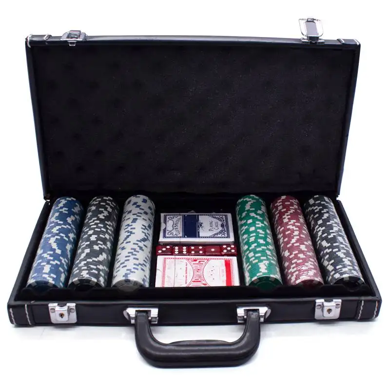 Commercio all'ingrosso di fabbrica fiches 11.5g ABS Set di Poker 300 pz Las Vegas fiches casinò con custodia in pelle set di Chip