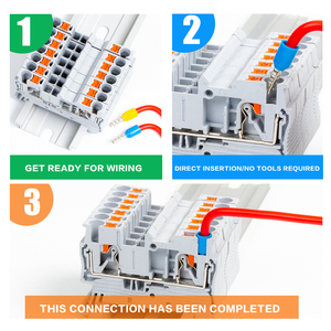 <strong>Push</strong> in <strong>Terminal</strong> <strong>Block</strong> PT2.5 Wire Connector Quick Wiring Combined <strong>Spring</strong> <strong>Terminal</strong> Din Rail <strong>Terminal</strong> <strong>Block</strong> - Product Image 4
